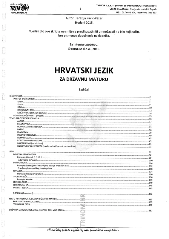 Hrvatski Jezik A 2015 preview